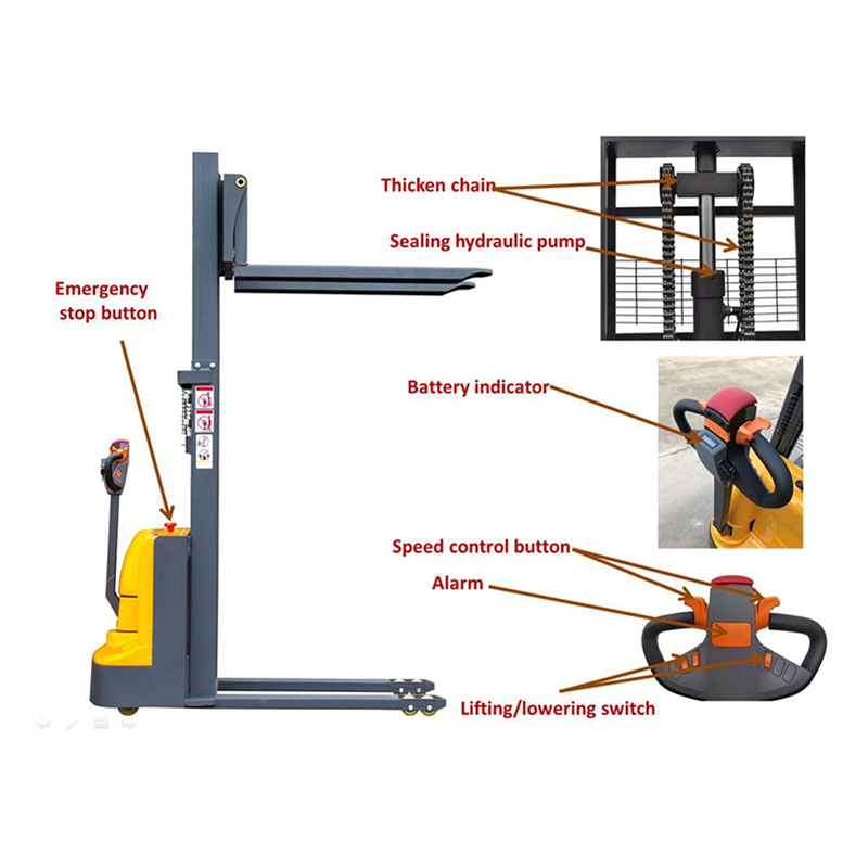 electric stacker  electric forklift  electric forklift truck  battery forklift  (12)