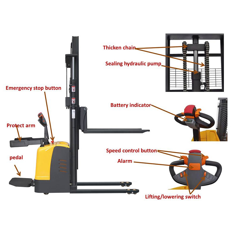 electric stacker  electric forklift  electric forklift truck  battery forklift  (7)