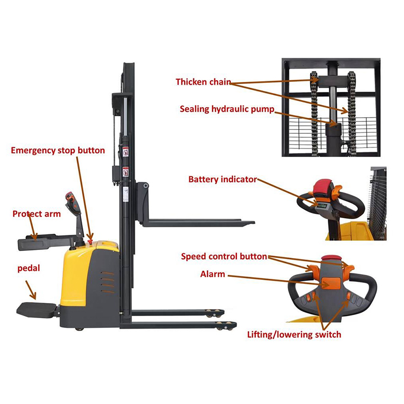 electric stacker  electric forklift  electric forklift truck  battery forklift  (7)